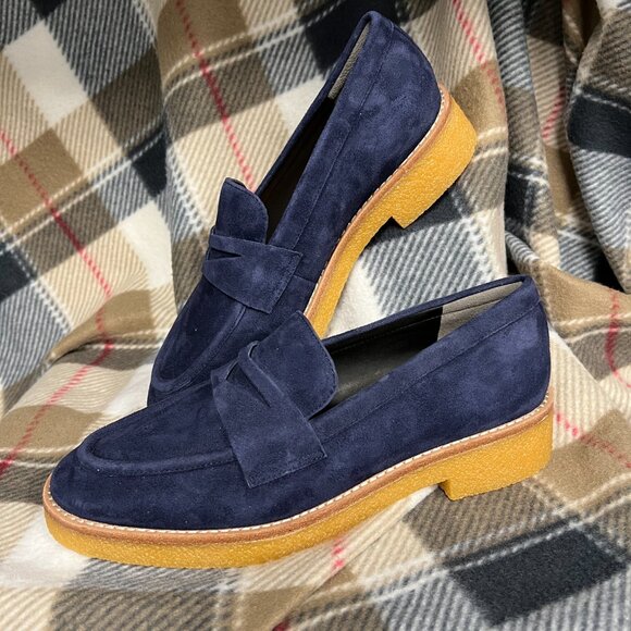 Stuart Weitzman Kingston Loafer in Navy Blue - Picture 3 of 4